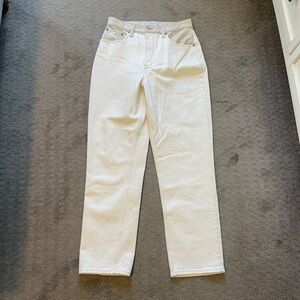 Abercrombie Curve love 90s Straight Ultra High Rise - leather trim